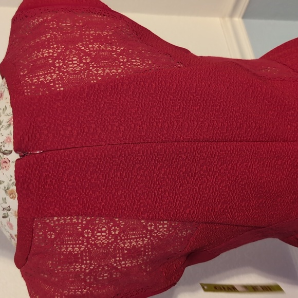 Gianni Bini red dress sheer neckline - stunning! Valentines!! - Picture 7 of 8